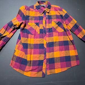 Natural Reflections multicoloured plaid button up shirt Size L